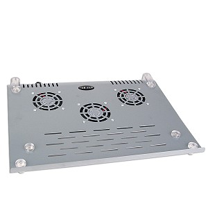 Notebook Cooler Pad w/3 60mm Fans (Silver) - Click Image to Close